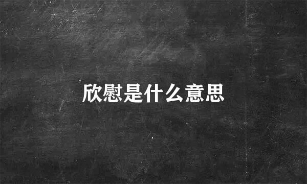 欣慰是什么意思