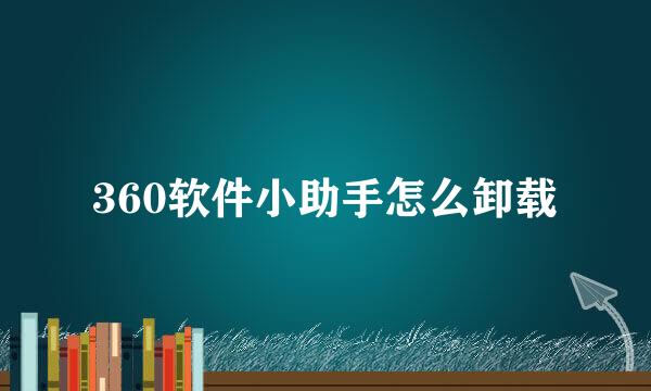 360软件小助手怎么卸载
