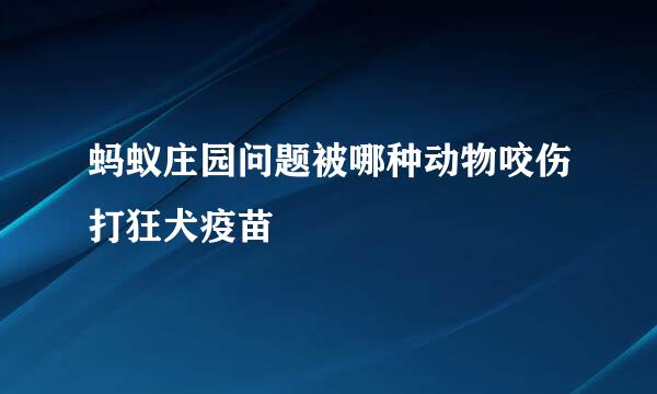 蚂蚁庄园问题被哪种动物咬伤打狂犬疫苗