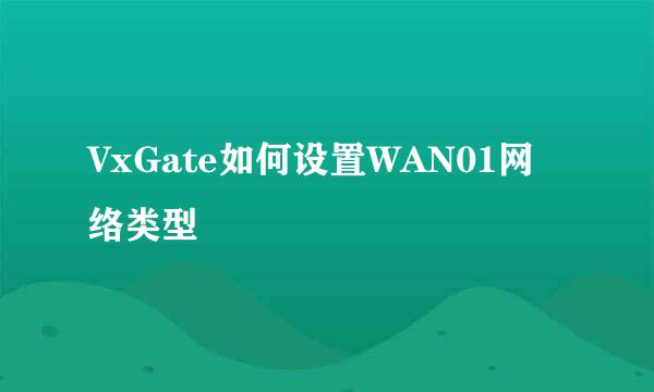 VxGate如何设置WAN01网络类型