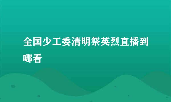 全国少工委清明祭英烈直播到哪看