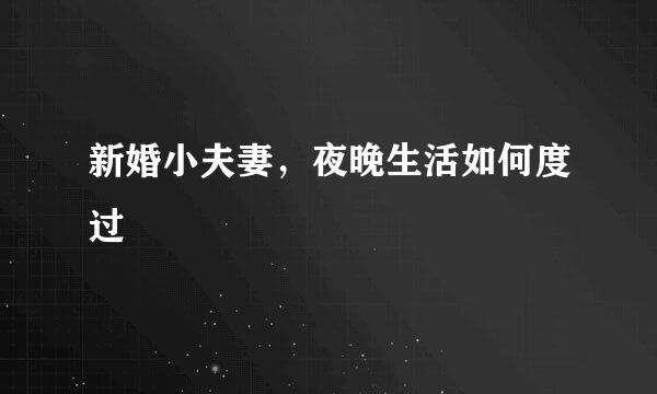 新婚小夫妻，夜晚生活如何度过