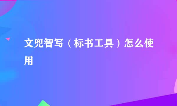 文兜智写（标书工具）怎么使用