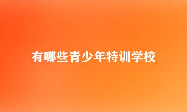 有哪些青少年特训学校