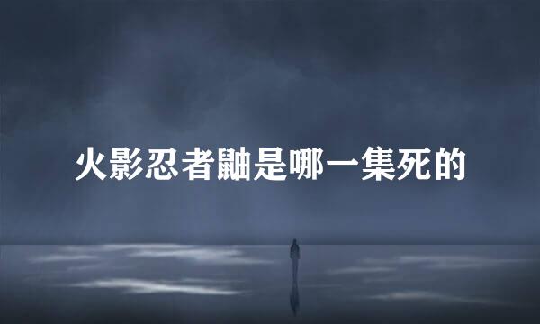 火影忍者鼬是哪一集死的