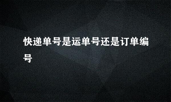 快递单号是运单号还是订单编号