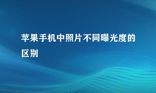 苹果手机中照片不同曝光度的区别