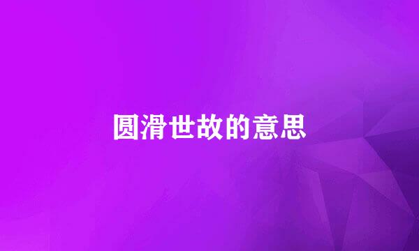 圆滑世故的意思