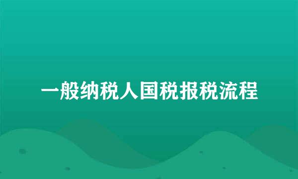 一般纳税人国税报税流程