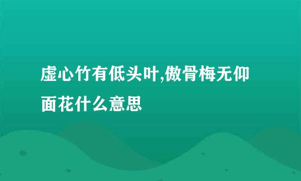 虚心竹有低头叶,傲骨梅无仰面花什么意思
