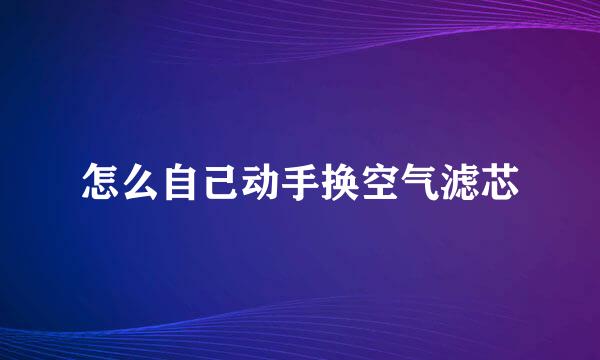怎么自己动手换空气滤芯