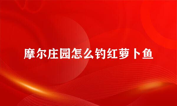 摩尔庄园怎么钓红萝卜鱼