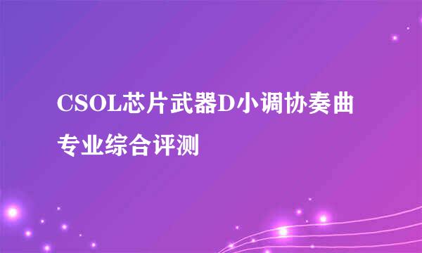 CSOL芯片武器D小调协奏曲专业综合评测