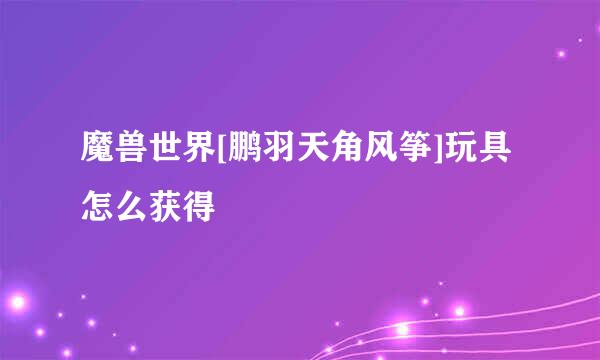 魔兽世界[鹏羽天角风筝]玩具怎么获得