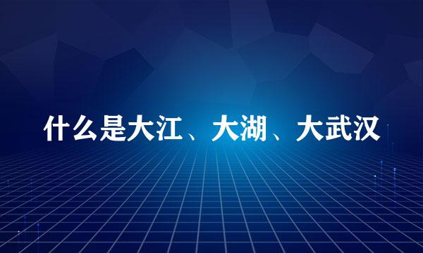 什么是大江、大湖、大武汉