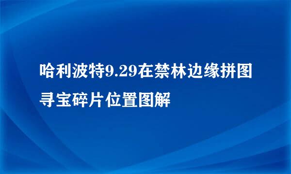 哈利波特9.29在禁林边缘拼图寻宝碎片位置图解