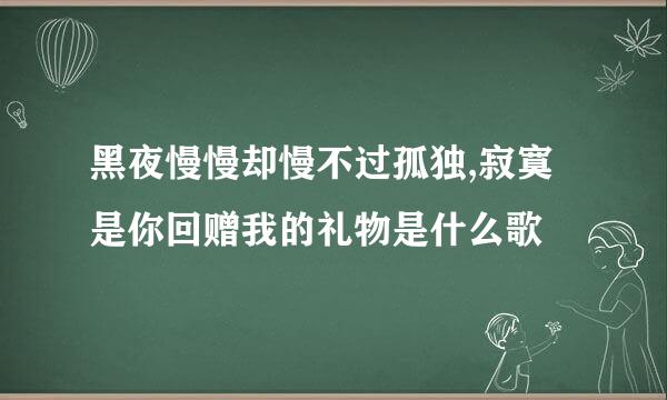 黑夜慢慢却慢不过孤独,寂寞是你回赠我的礼物是什么歌