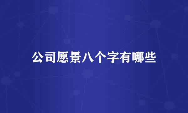 公司愿景八个字有哪些