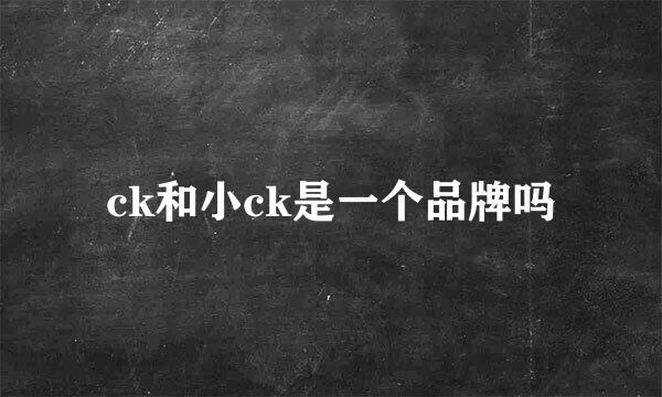 ck和小ck是一个品牌吗
