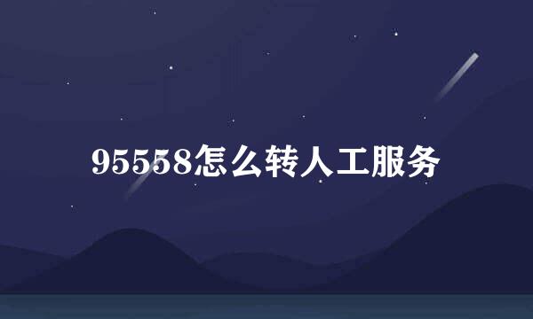 95558怎么转人工服务