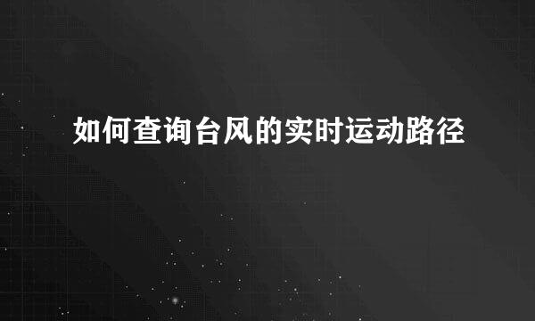 如何查询台风的实时运动路径