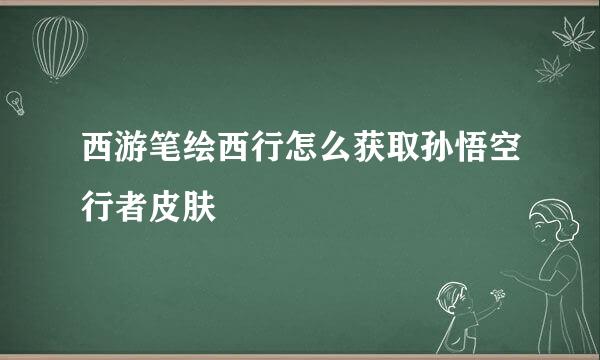 西游笔绘西行怎么获取孙悟空行者皮肤