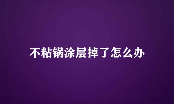 不粘锅涂层掉了怎么办