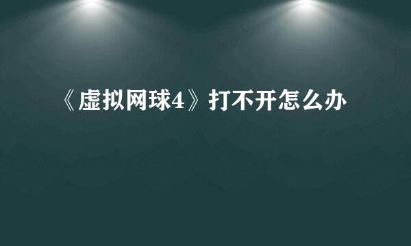 《虚拟网球4》打不开怎么办