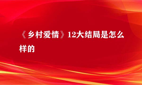 《乡村爱情》12大结局是怎么样的