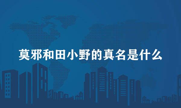 莫邪和田小野的真名是什么
