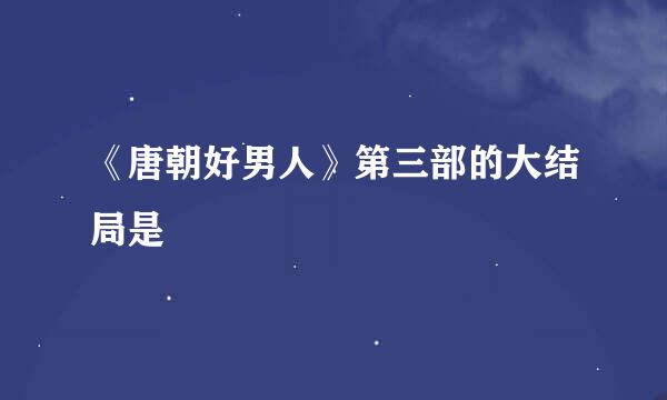 《唐朝好男人》第三部的大结局是