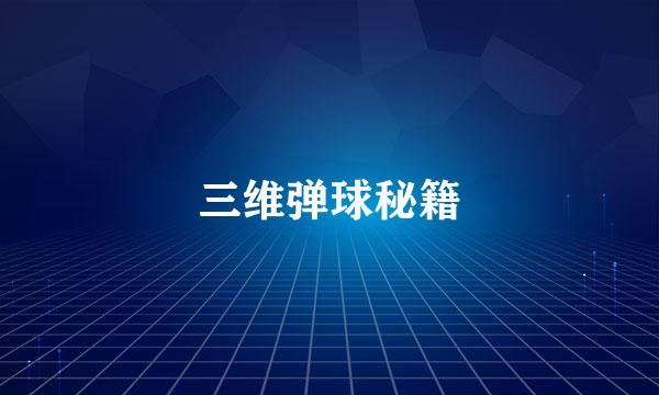 三维弹球秘籍