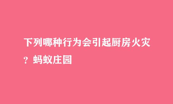 下列哪种行为会引起厨房火灾？蚂蚁庄园