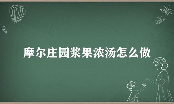 摩尔庄园浆果浓汤怎么做