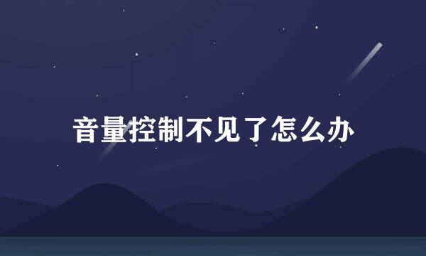音量控制不见了怎么办