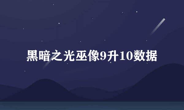 黑暗之光巫像9升10数据