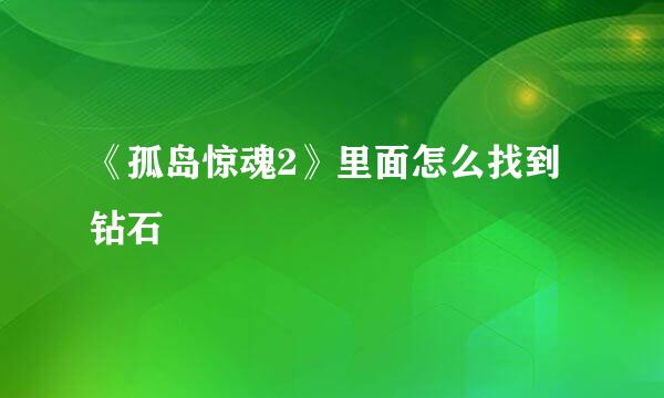 《孤岛惊魂2》里面怎么找到钻石