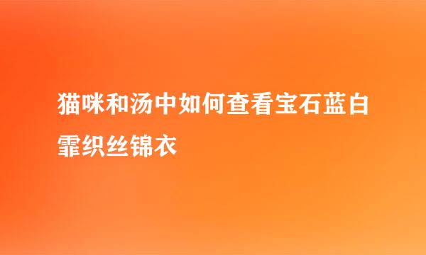 猫咪和汤中如何查看宝石蓝白霏织丝锦衣