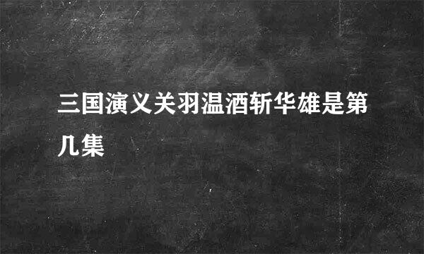 三国演义关羽温酒斩华雄是第几集