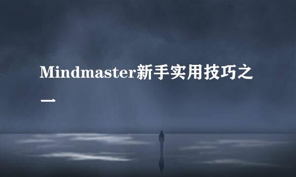 Mindmaster新手实用技巧之一