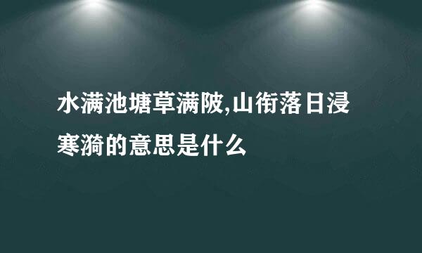 水满池塘草满陂,山衔落日浸寒漪的意思是什么