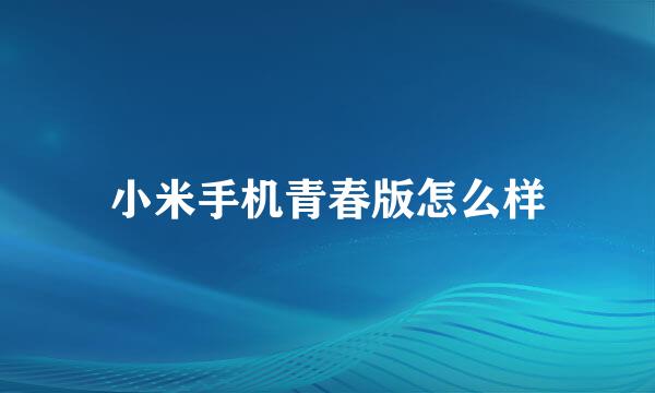 小米手机青春版怎么样