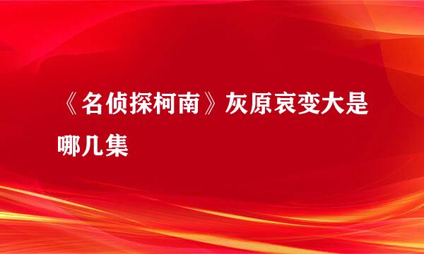 《名侦探柯南》灰原哀变大是哪几集