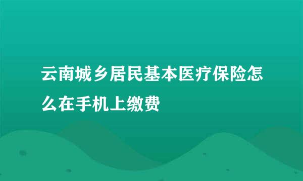 云南城乡居民基本医疗保险怎么在手机上缴费