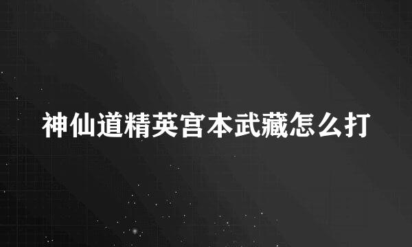 神仙道精英宫本武藏怎么打