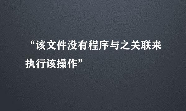 “该文件没有程序与之关联来执行该操作”