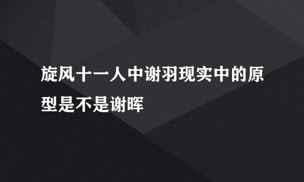 旋风十一人中谢羽现实中的原型是不是谢晖