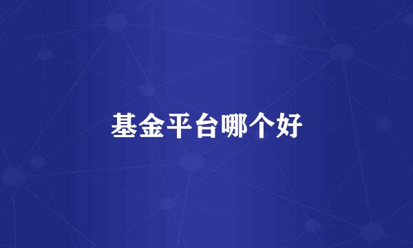 基金平台哪个好