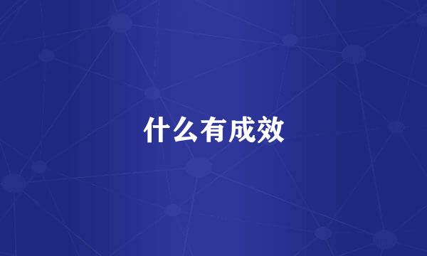 什么有成效