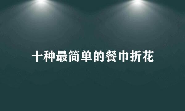十种最简单的餐巾折花